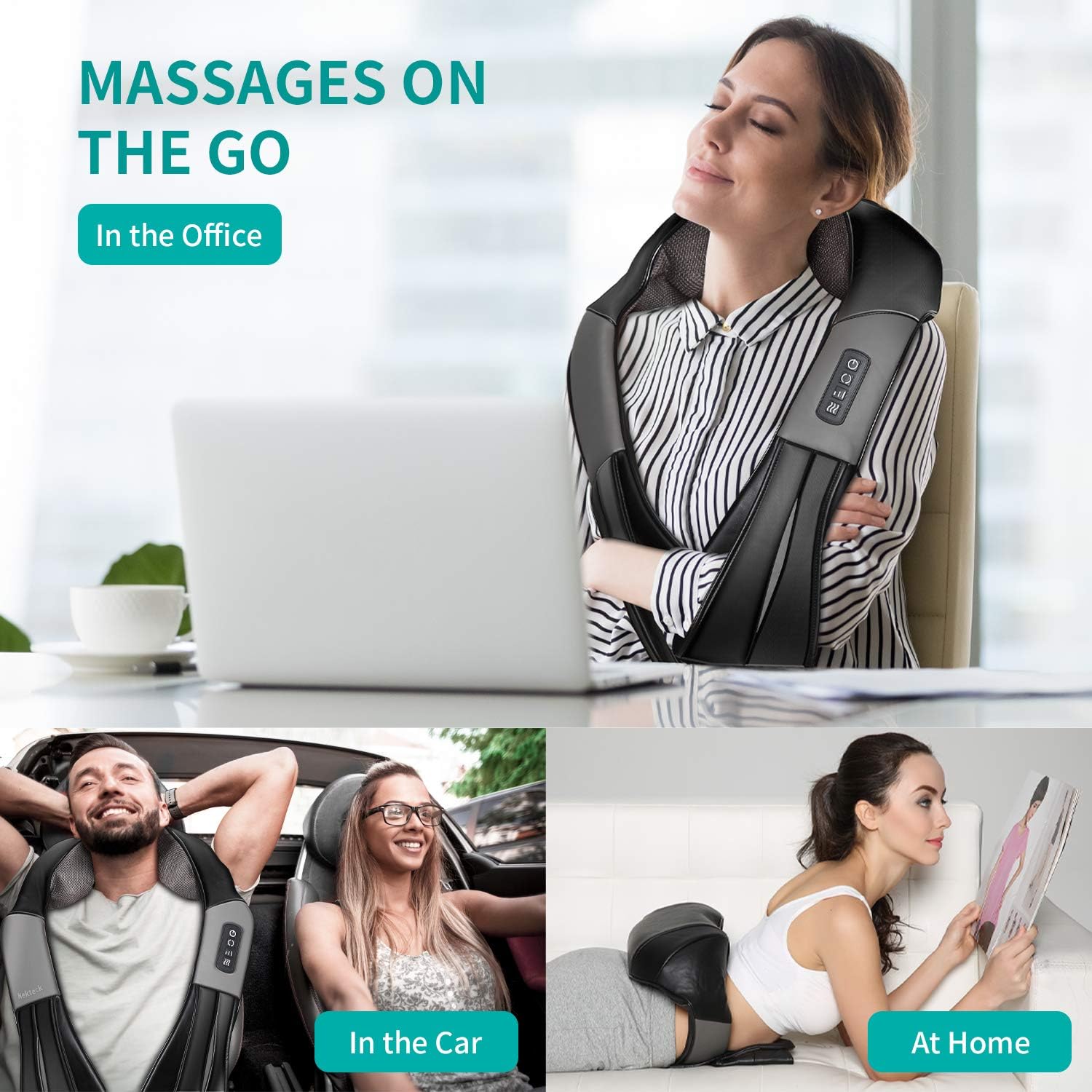 Nekeck: 3D Shiatsu Neck and Back Massager with Heat