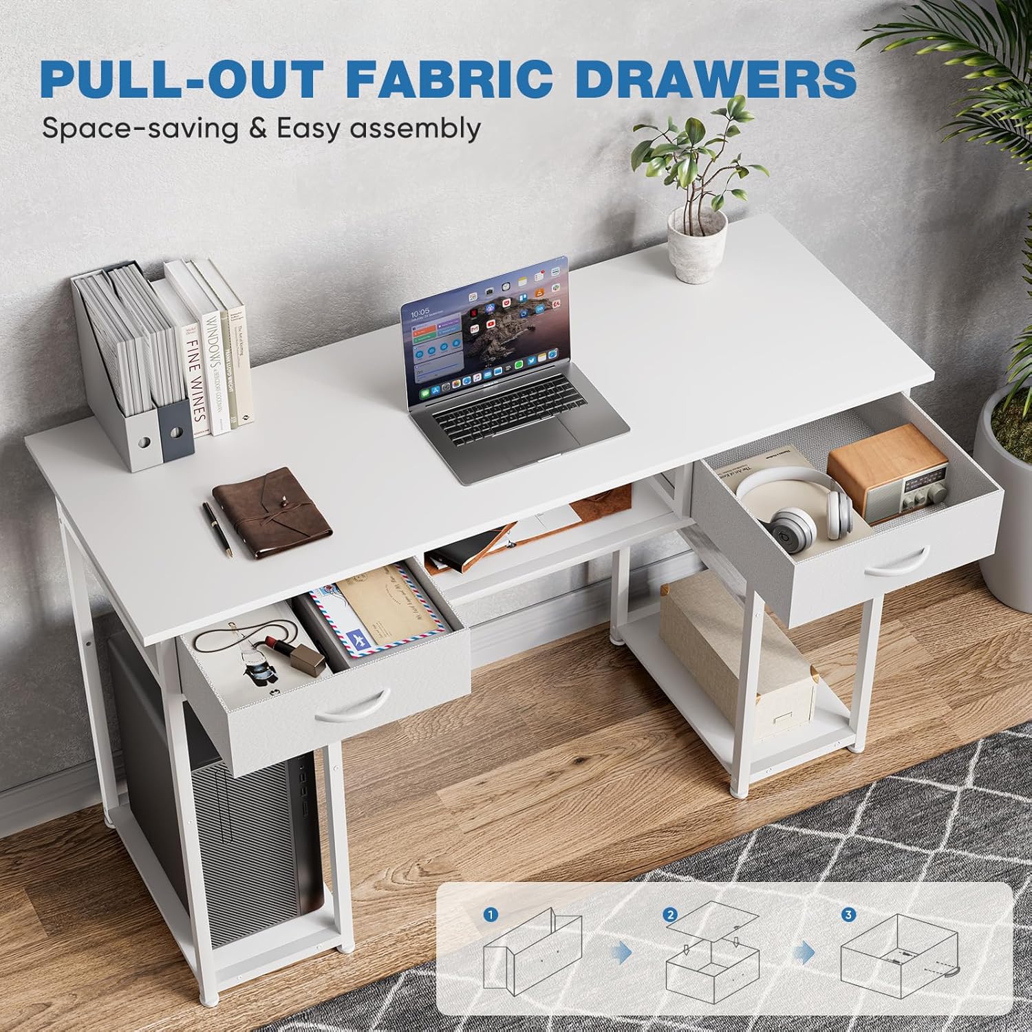 CDC Horizon™ Desk – Smart Storage, Adjustable Feet, and Compact Shelving