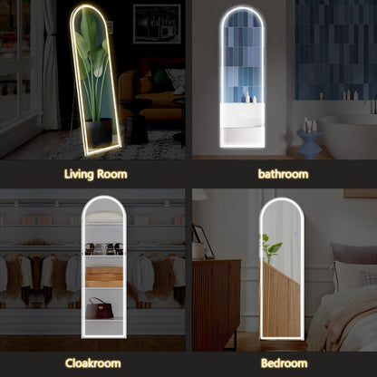 LED Arched HD Nano Glass Mirror with Stand - 3 Color Shades