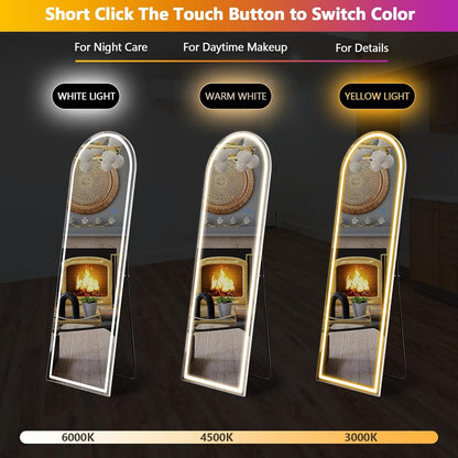 LED Arched HD Nano Glass Mirror with Stand - 3 Color Shades