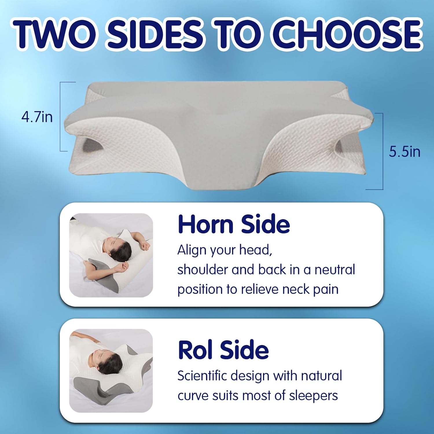 DreamEase™ Memory Foam Neck Pillow – Ergonomic Support for Side and Back Sleepers