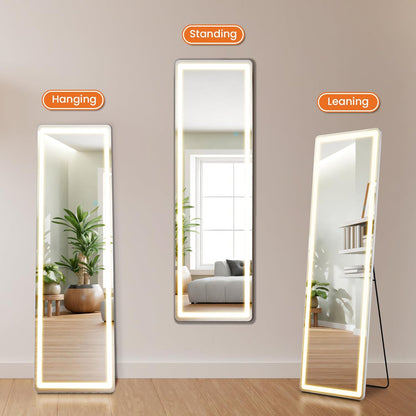 LED Rectangle HD Nano Glass Mirror with Stand - 3 Color Shades