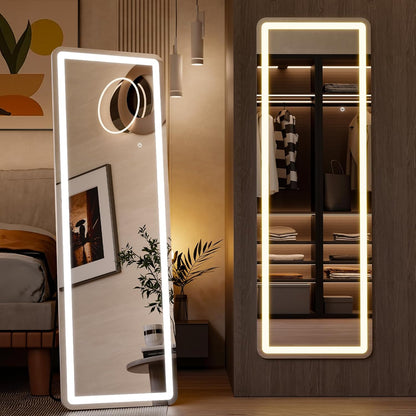 LED Rectangle HD Nano Glass Mirror with Stand - 3 Color Shades