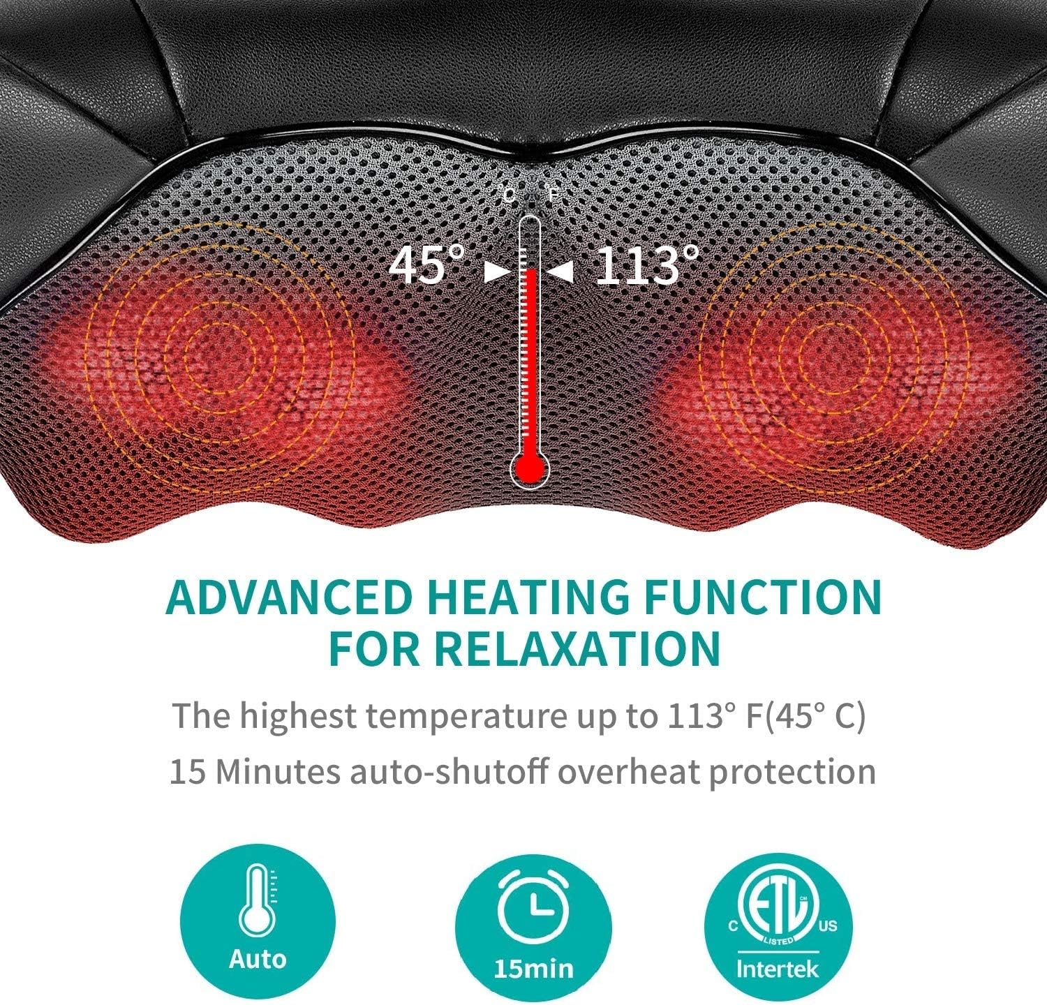 Nekeck: 3D Shiatsu Neck and Back Massager with Heat