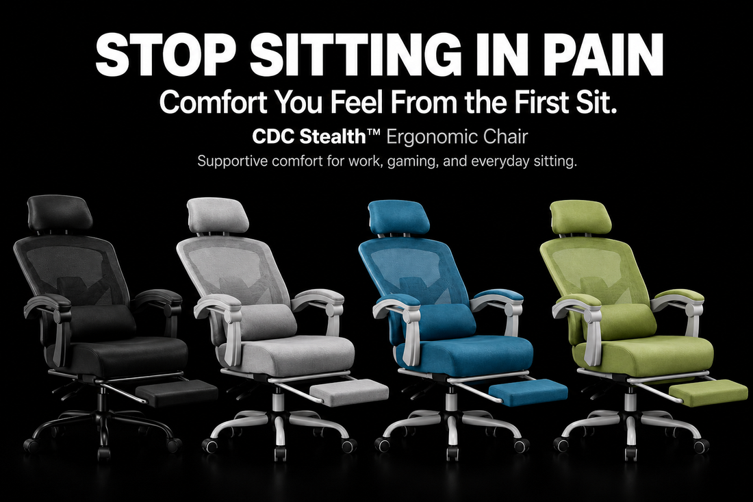 CDC Stealth™ Ergonomic Office Chair with Footrest & Lumbar Support ...