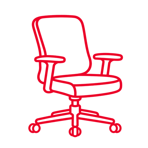 Red chair outline icon